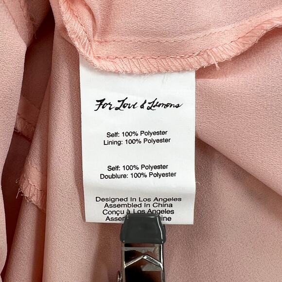 FOR LOVE AND LEMONS Aurora Mini Dress Womens Small Pink Floral Print Ruffle - Picture 13 of 16